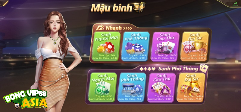 Cách chơi Sảnh Rồng Bongvip88 trong bài Mậu Binh